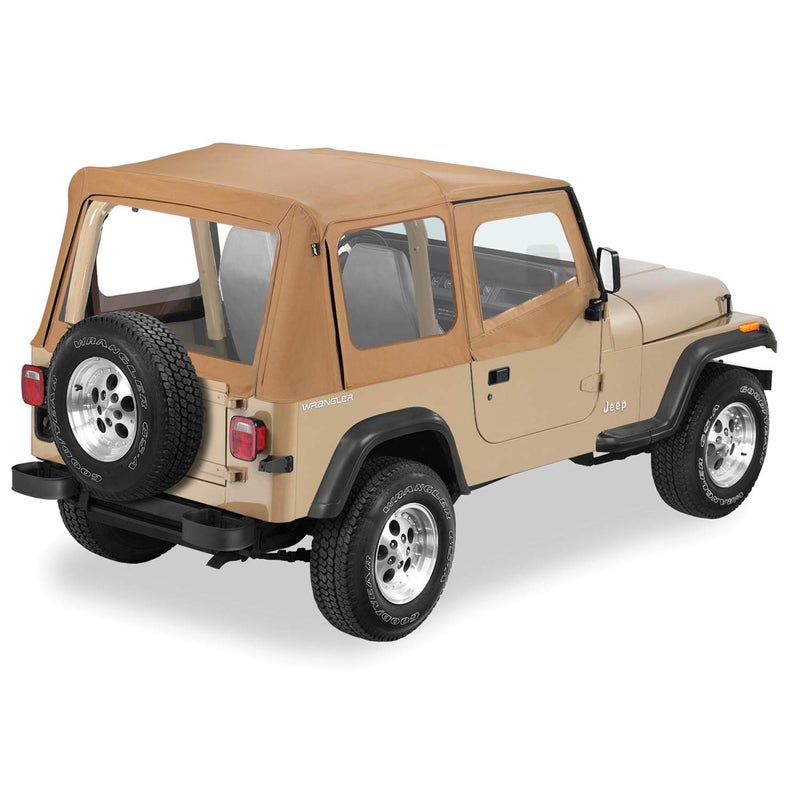 Pavement Ends by Bestop 5113037 Spice Replay Replacement Soft Top Clear Windows wUpper Door Skins for 19881995 Jeep Wrangler